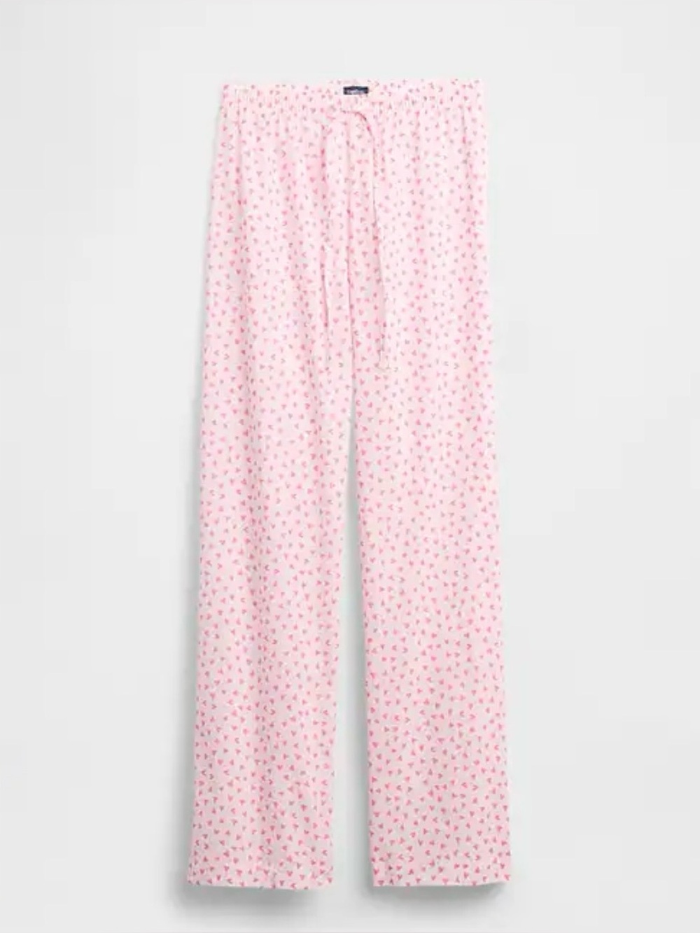 GAP Pink Hearts PJ Pants High Rise Drawstring Poplin Pajama Bottoms GapBody